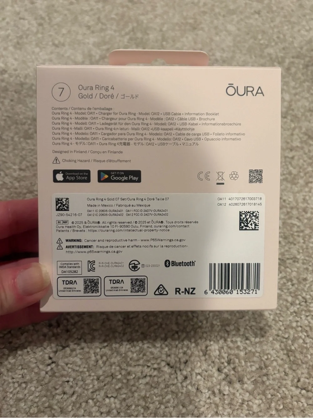 Oura Ring 4 Smart Ring - Gold (Size 7)